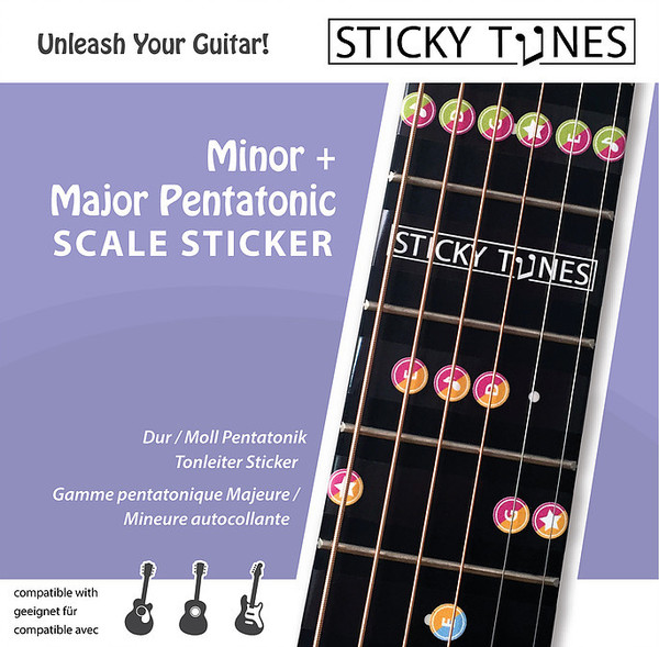Sticky Tunes Guitar Sticker Set: Major / Minor Pentatonic (major/ minor pentatonic)