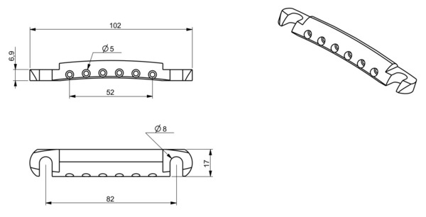 ABM 3020c Stop-Tailpiece Bell Brass (chrome)