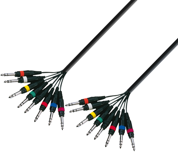 Multicore Stereo Cable 5m (5m 8 x 6,3mm Jack, 8 x 6,3 mm Jack Stereo)