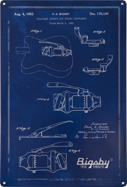 Bigsby Blueprint Tin Sign