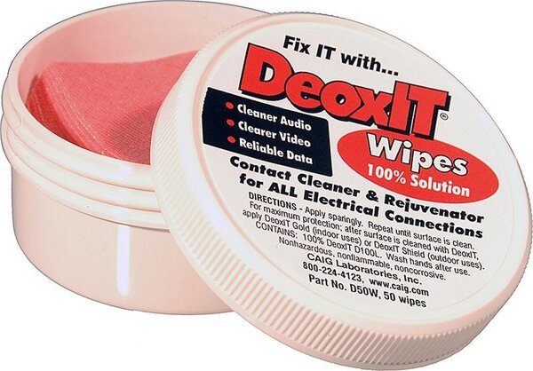 CAIG DeoxIT D50W Contact Cleaner & Rejuvenator Wipes