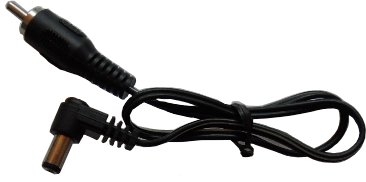 Flex Cable Type 1 - 5,5/2,1mm DC-Plug (center - / L-shape / 15cm / black)