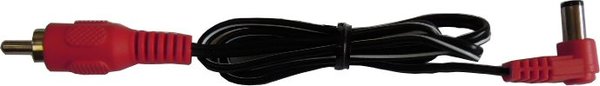 Cioks Flex Cable Type 2 - 5,5/2,1mm DC-Plug (center + / L-shape / 30cm / red)