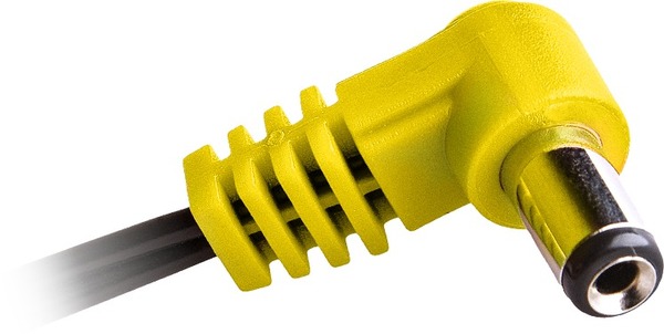 Cioks Flex Cable Type 3 - 5,5/2,5 DC-Plug (negative, L-shape, 50cm, yellow)