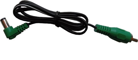 Cioks Flex Cable Type 4 - 5,5/2,5mm DC-Plug (center + / L-shape / 30cm / green)