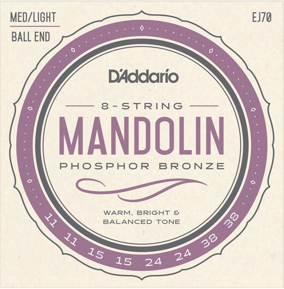D'Addario EJ70 Mandolin 8 Strings Phos. Bronze Wound / Medium Light .011 - .038
