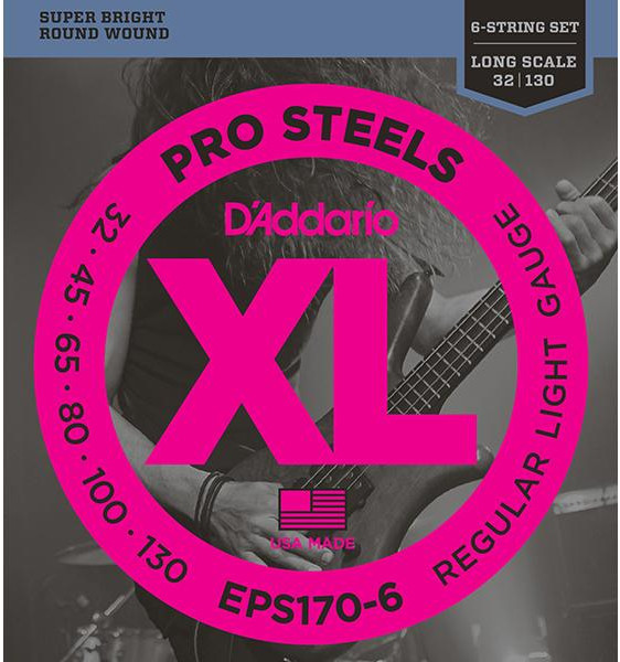 D'Addario EPS170-6 - ProSteels Round Wound Bass Strings