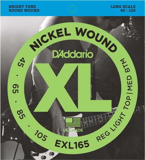 D'Addario EXL165 Regular Light Top / Medium Bottom, Long Scale (045-105)