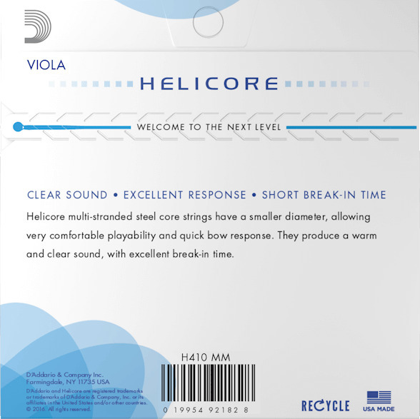 D'Addario H410 Helicore Viola String Set (medium scale / medium tension)