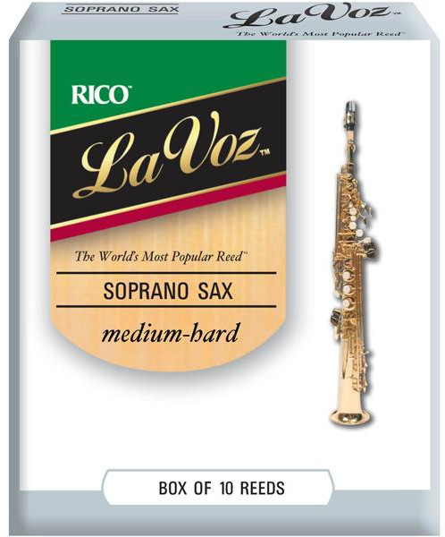 La Voz Soprano Sax Medium Hard (strength medium hard, 10 pack, unfiled)