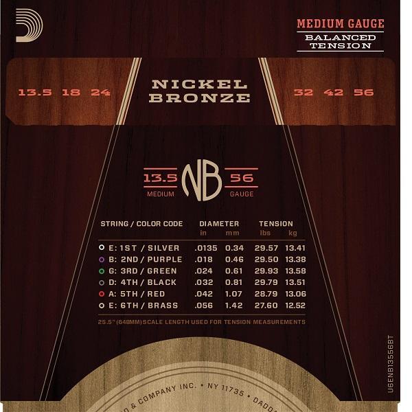 D'Addario NB13556BT (nickel bronze wound, light)