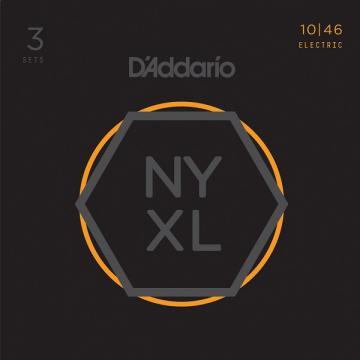 D'Addario NYXL1046 New York XL Pack of 3 Sets / Nickel Round Wound (.010-.046 - regular light)