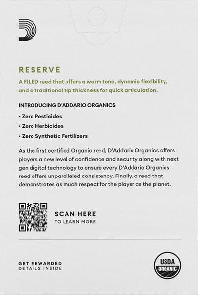 D'Addario Organic Reserve for Alto Saxophone (strength 3+ / set of 10)