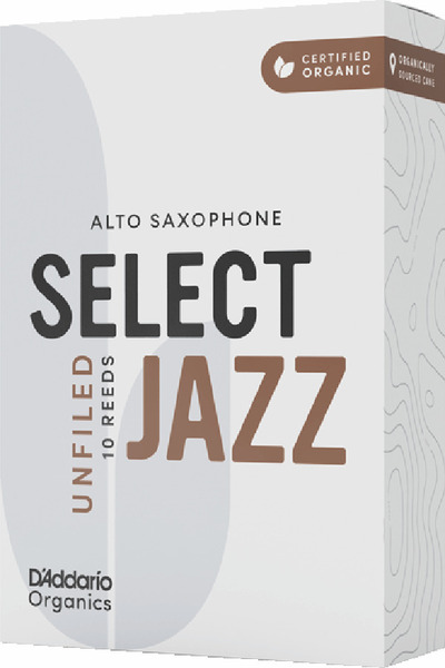 D'Addario Unfiled Organic Select Jazz for Alto Sax (strength 3S / set of 10)