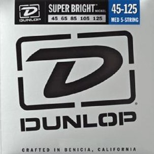 Dunlop El. Bass 5-String .045-.125 'Super Bright' Nickel Pl. Steel R./W. Long Sc. Medium