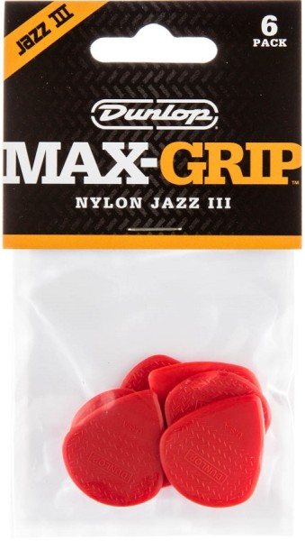 Dunlop Max Grip Nylon Jazz III Red - 1.38 (set of 6)