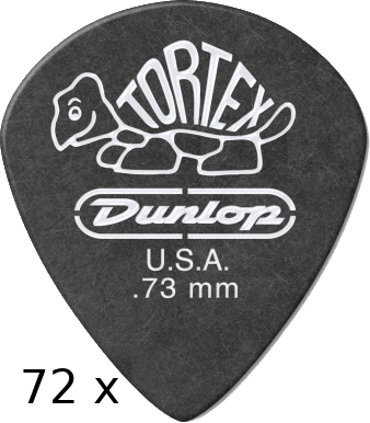 Dunlop Tortex Pitch Black Jazz - 0.73 (72 picks)