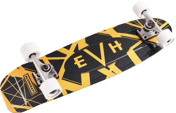 EVH Black with Yellow Stripes Skateboard