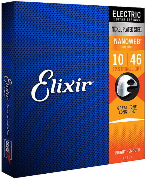 Elixir NanoWeb 12-Set Plated Plain Steel (light / .010-.046)