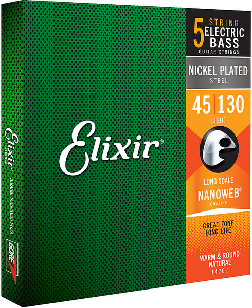 Elixir NanoWeb 5-Set Nickel Plated Steel Long Scale (light / .045-.130)