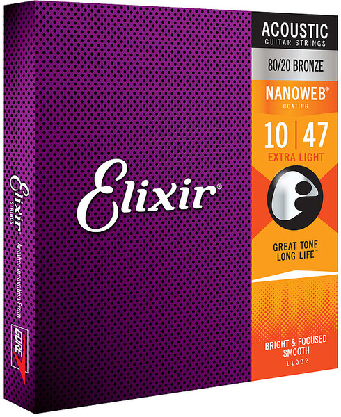 Elixir NanoWeb Ac.Guitar 80/20 Bronze Coating Set of 5 Packs (extra light / .010-.047)