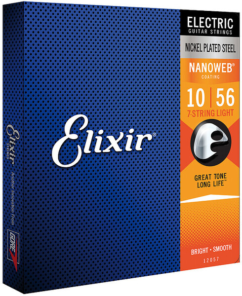 Elixir NanoWeb El.Guitar 7-String Plated Plain Steel (light / .010-.056)