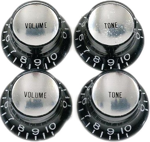 Tophat S-In Knob PKB-203 (black-silver 4-Set)