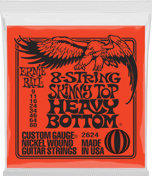Ernie Ball 2624 Skinny Top Heavy Bottom Slinky (9 - 80, 8-strings)