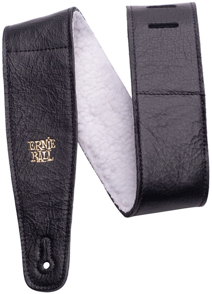 Adjustable Italian Leather Strap 4137 (w/ fur, black)