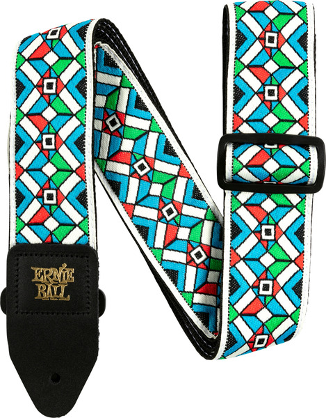Jacquard Guitar Strap (kaleidoscope blue)