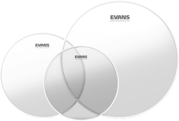 Evans G1 Clear Tom Drumhead pack Clear Fusion Tom Pack / ETP-G1CLR-F (10', 12', 14')