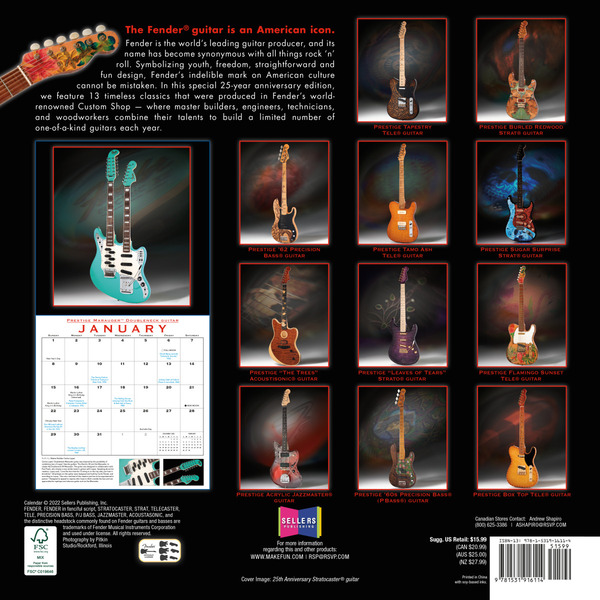 Fender 2023 Custom Shop Calendar