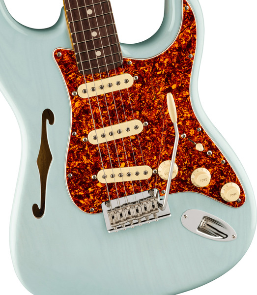 Fender American Pro II Stratocaster Thinline / Limited Edition (transparent daphne blue)