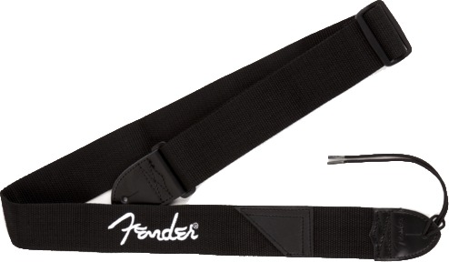 Black Polyester Logo Strap (white)