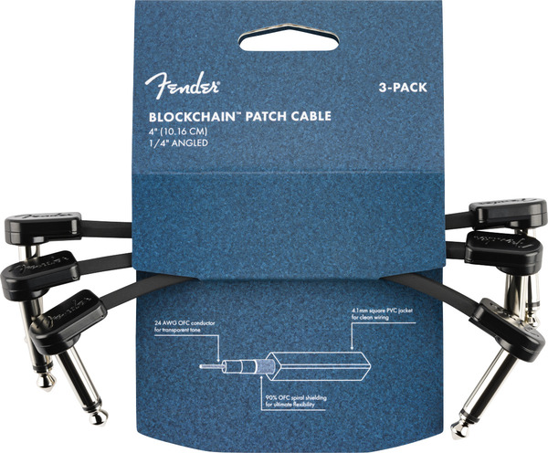 Fender Blockchain Patch Cables, 3-Packs (10cm)