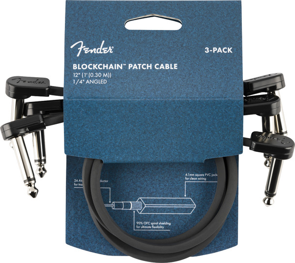 Fender Blockchain Patch Cables, 3-Packs (30cm)