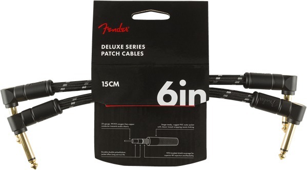 Deluxe Tweed Instrument Cable 2-pack (0.15m black tweed)