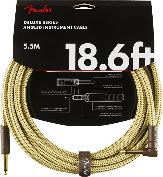 Deluxe Tweed Instrument Cable AS (5.5m tweed angled/straight)