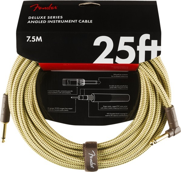 Deluxe Tweed Instrument Cable AS (7.5m tweed angled/straight)