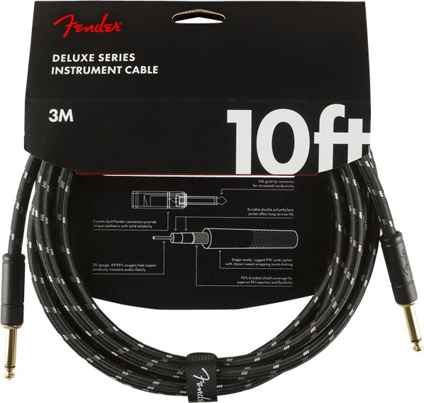 Fender Deluxe Tweed Instrument Cable (3m black tweed)