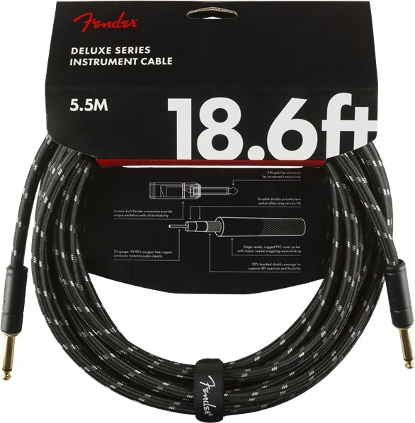 Deluxe Tweed Instrument Cable (5.5m black tweed)