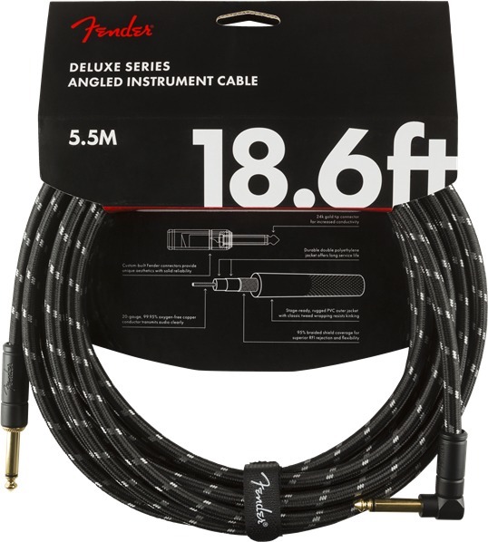 Deluxe Tweed Instrument Cable (5.5m black tweed)