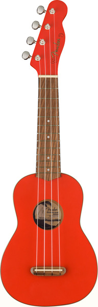 Fender FSR Venice Soprano Ukulele, Walnut Fingerboard (fiesta red)