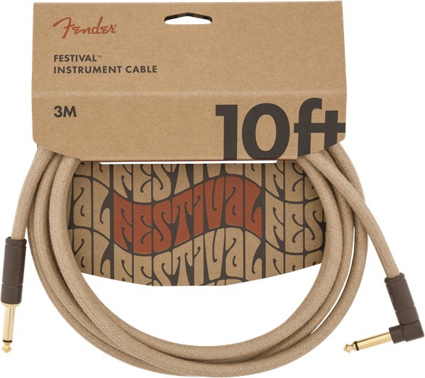Festival Instrument Cable (3m angled pure hemp natural)