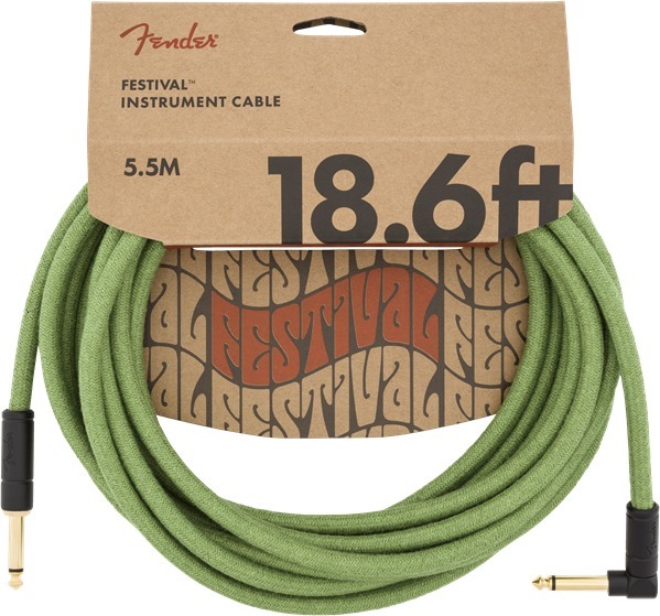 Festival Instrument Cable (5.5m angled pure hemp green)