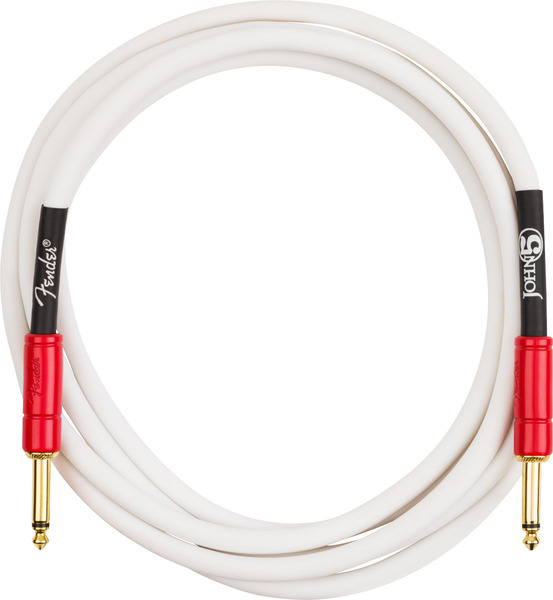 Fender John 5 Instrument Cable - White and Red (3m)
