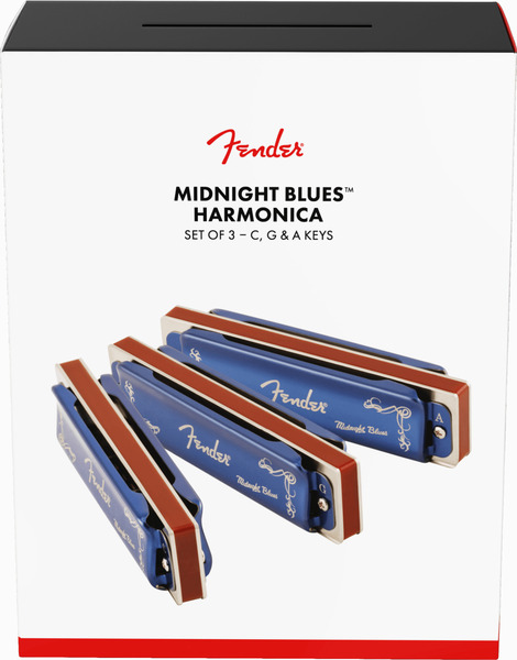 Fender Midnight Blues Harmonica Set of 3 (with case)