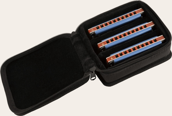 Fender Midnight Blues Harmonica Set of 3 (with case)