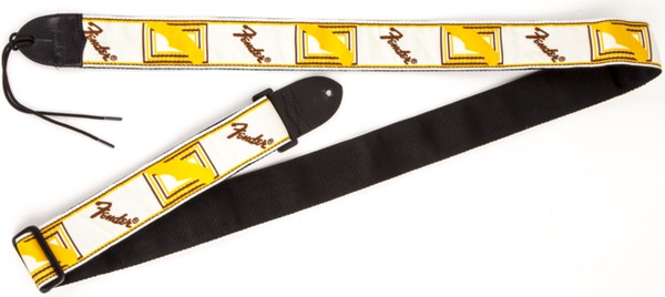 Monogrammed Strap (white/brown/yellow)