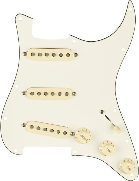Pre-Wired Strat Pickguard SSS Tex Mex (white/black/white)